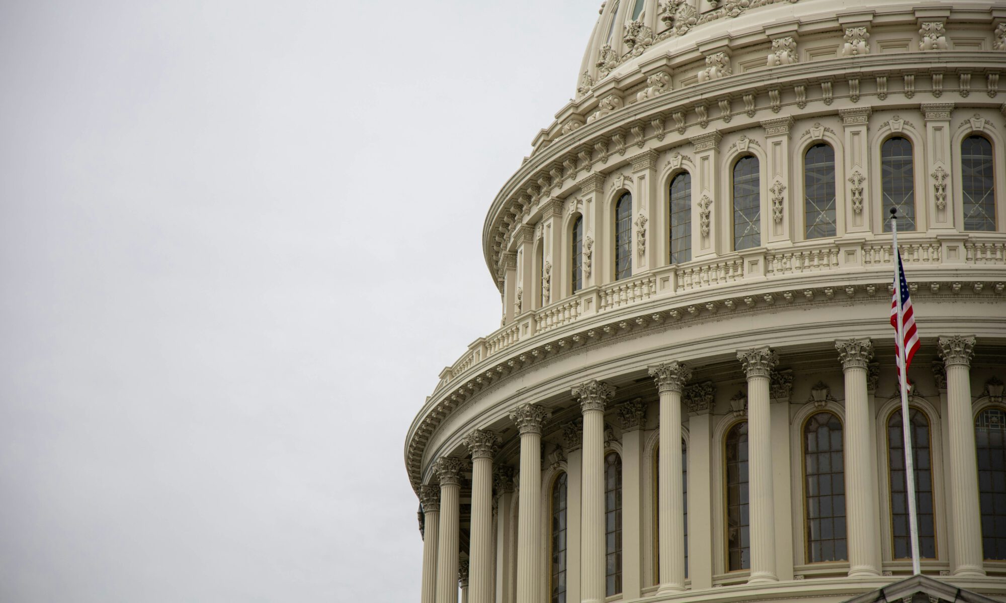 The facade of capitol hill Washington DC United States.